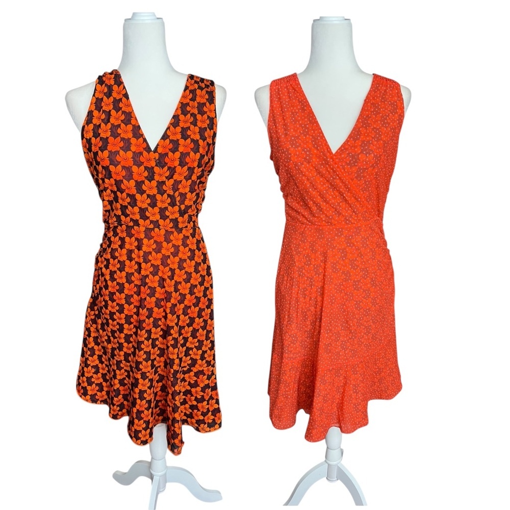 Cabi Reversible Dress Asymmetrical Ruffle Hem XS